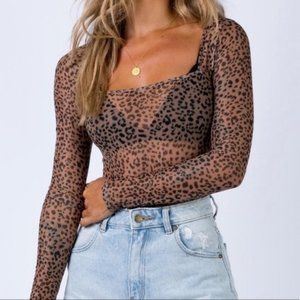 NWT Princess Polly Teo Leopard Bodysuit